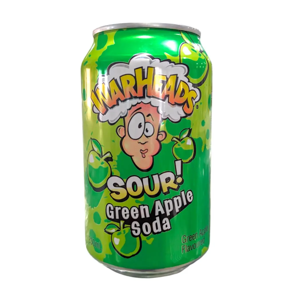 BEVER WARHEADS 330 ML SOUR SODA GREEN APPLE (PFAND)