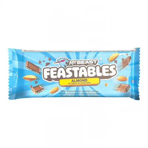 [24898] CANDY MR BEAST 10 x 60 GR FEASTABLES ALMOND CHOCOLATE BLUE PACK (DE)